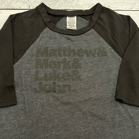 Matthew Mark Luke John Kids Raglan Tee 4 XS - Picture 2 of 5
